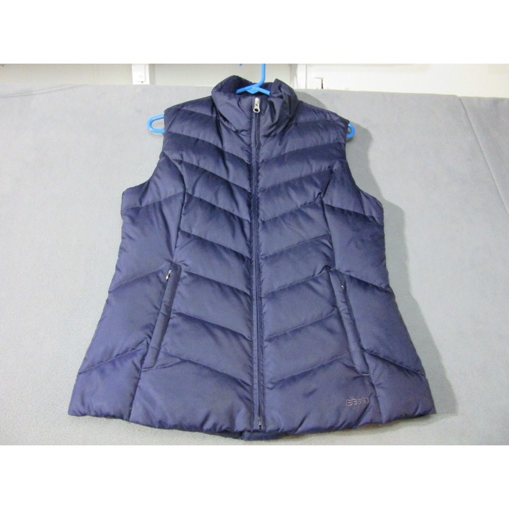 Eddie Bauer Puffer Vest Womens 6 Purple Goose Down EB550 Fill Power Mock Neck